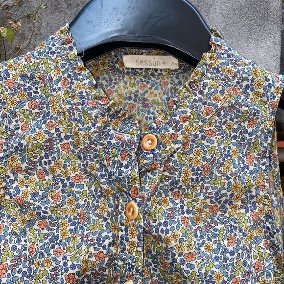 Sessun Lorette Flower Affair Button Sleeveless Blouse Size Small, MSRP $186 - Picture 4 of 11